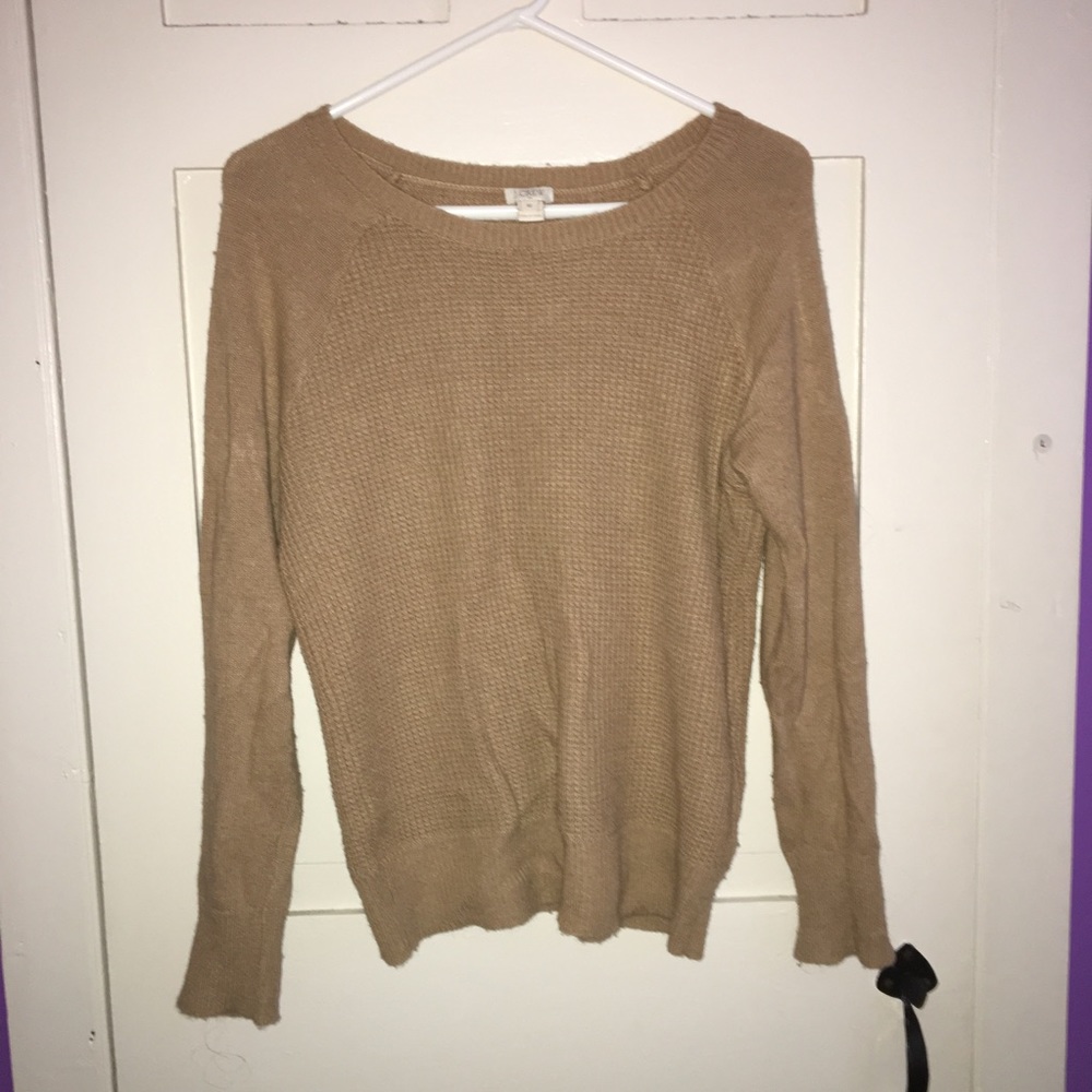 Waffle Knit Crew Neck Sweater